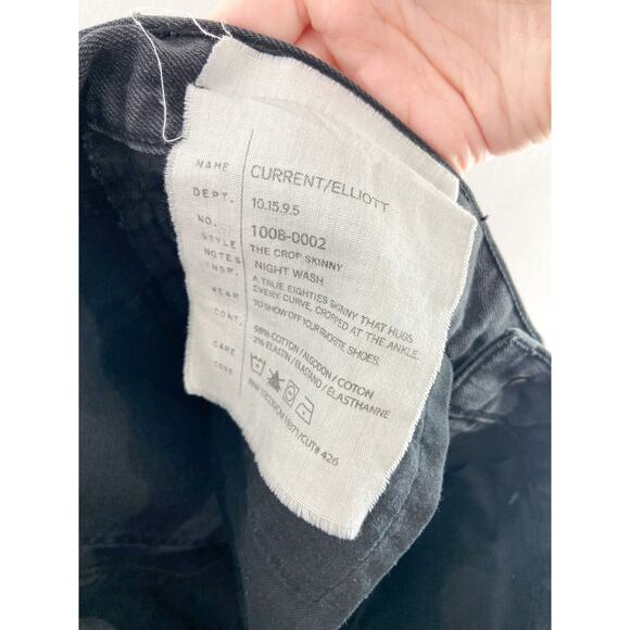 Current/Elliot Women's Cropped Skinny Jeans size 26 Night Wash Distressed - Picture 8 of 10